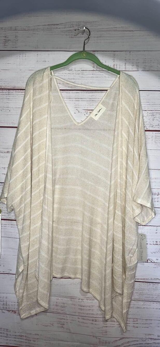 New Women’s Beige & White The Cove  Kimono